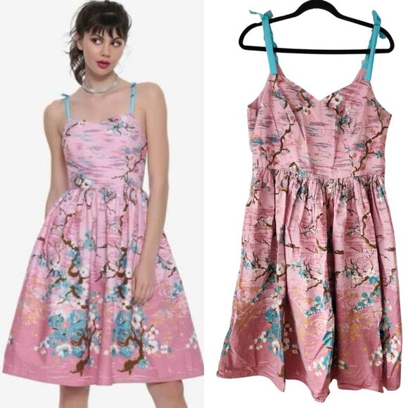 Hell Bunny Pink Floral Dress Pin-Up Rockabilly Twirl Retro Women's 2XL - Picture 1 of 12